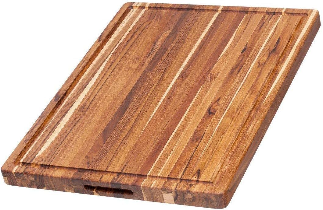 Teakhaus Cutting Board - Extra Large (XL) Wood Cutting Board with Grip Handles - Reversible Teak Edge Grain Wood - Knife Friendly - FSC Certified