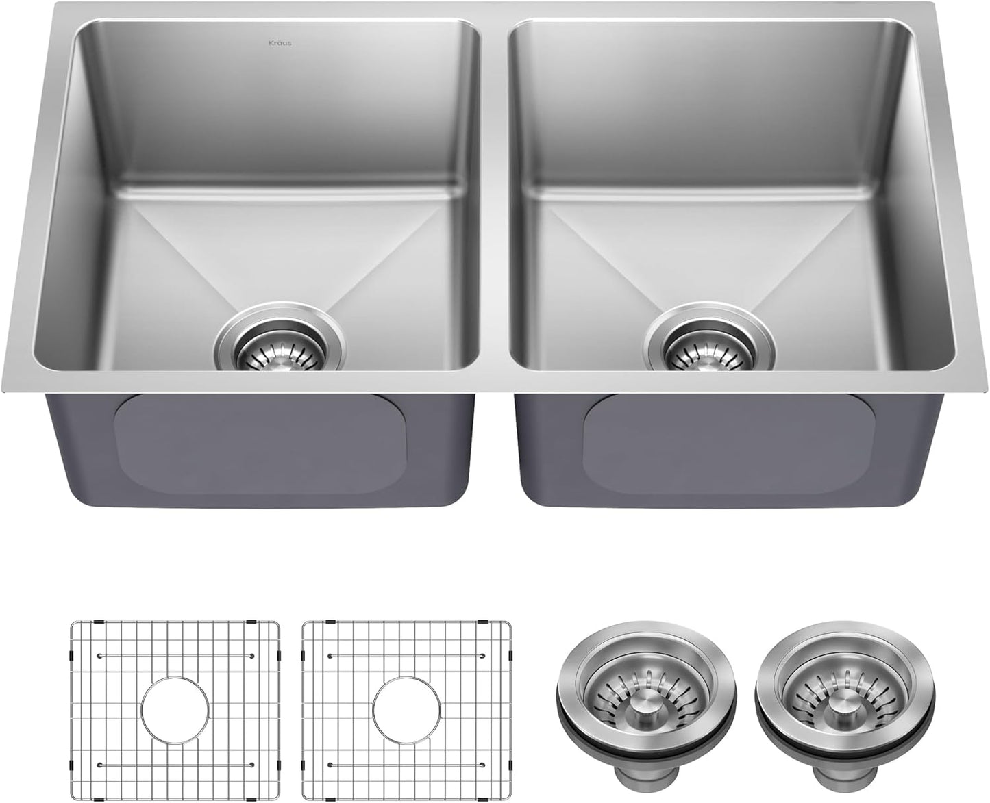 KRAUS Fairlane 33-inch Undermount Single Bowl 18-Gauge Stainless Steel Kitchen Sink, KHU640-33