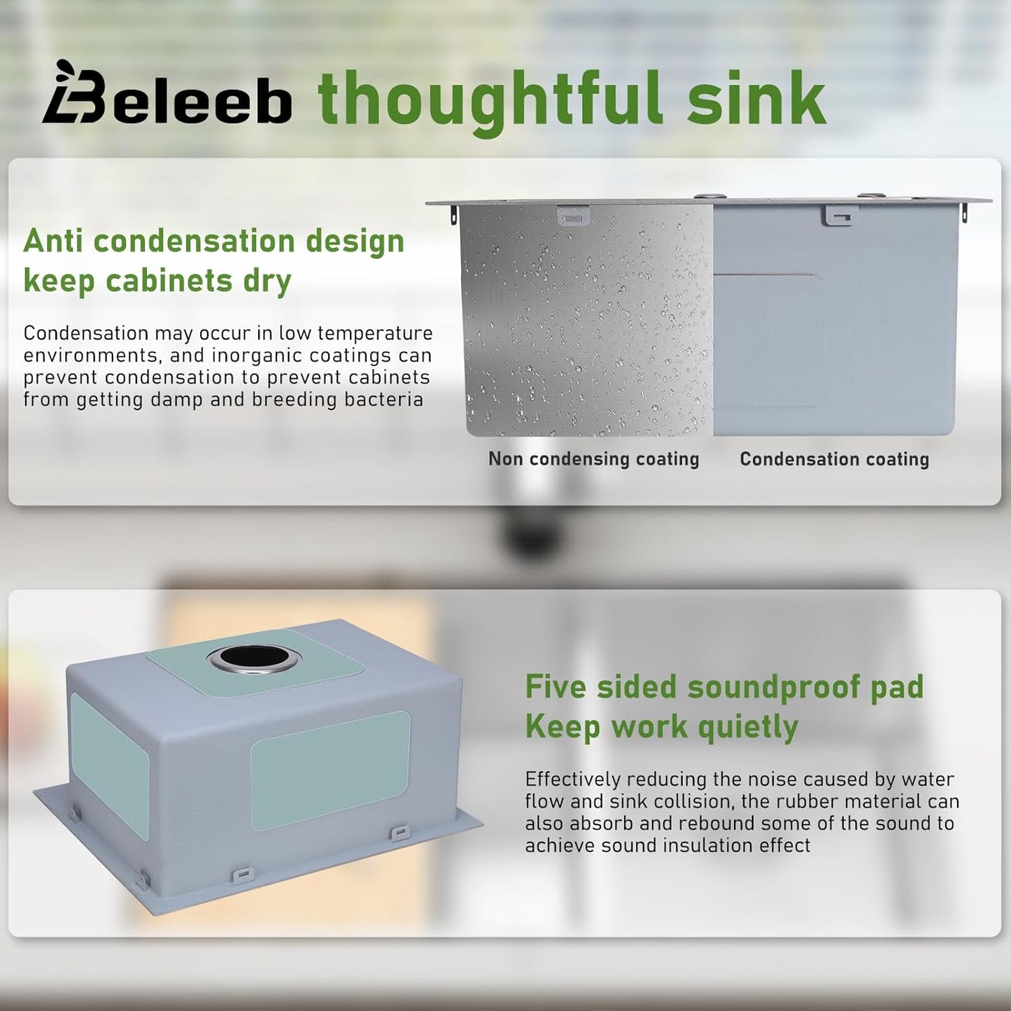 Drop In Kitchen Sink 28x18", 9" Basin Depth, 18 Gauge Stainless Steel Sink, 3D Embossed Surface Finish Top Mount with Accessories