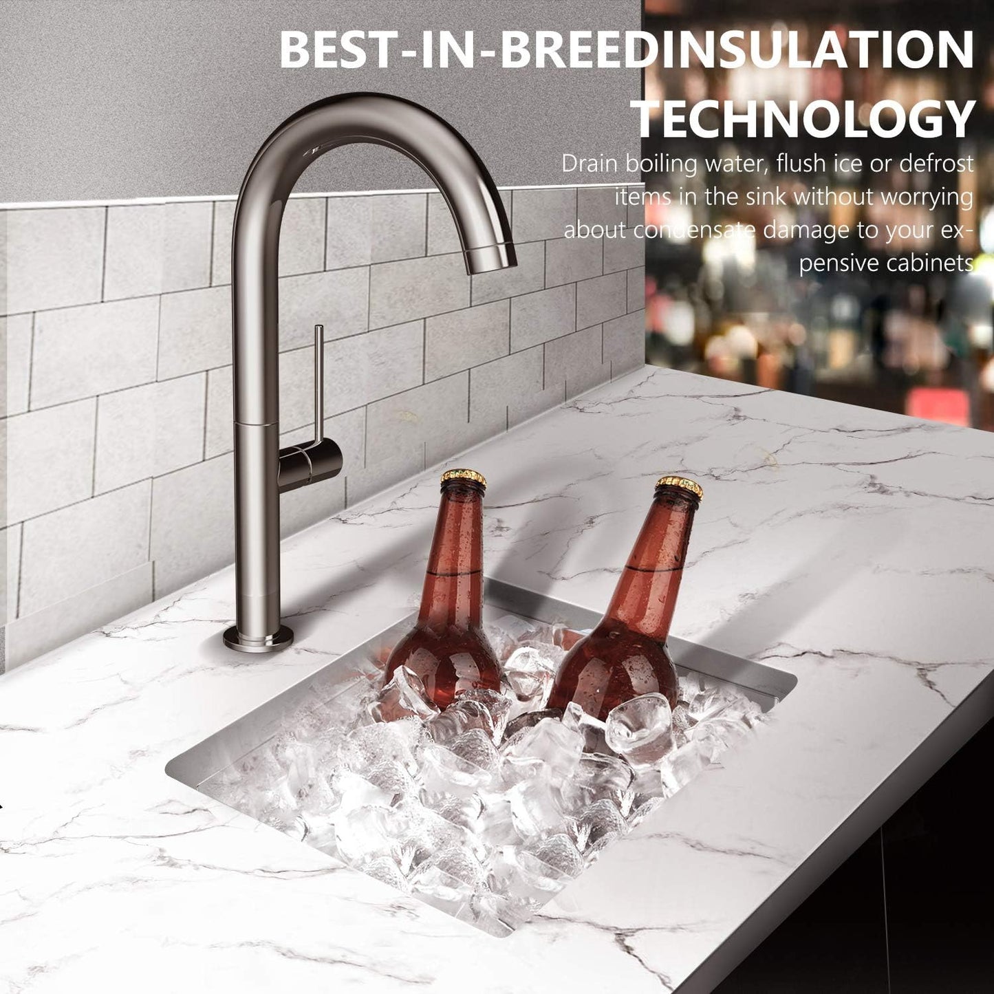 TORVA 15 x 17 Inch Undermount Kitchen Sink, Premium 304 Stainless Steel Bar Sink - 9 Inches Deep Basin Single Bowl Sink
