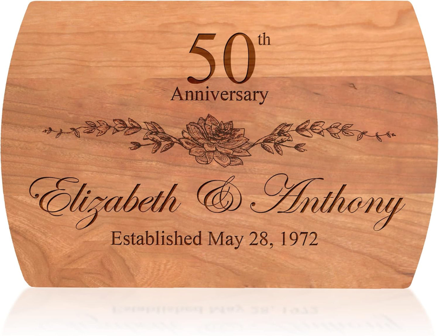 Personalized Wood Cutting Board Laser Engraved Anniversary or Wedding Gift Custom Charcuterie Board Personalized Father's Day Gift