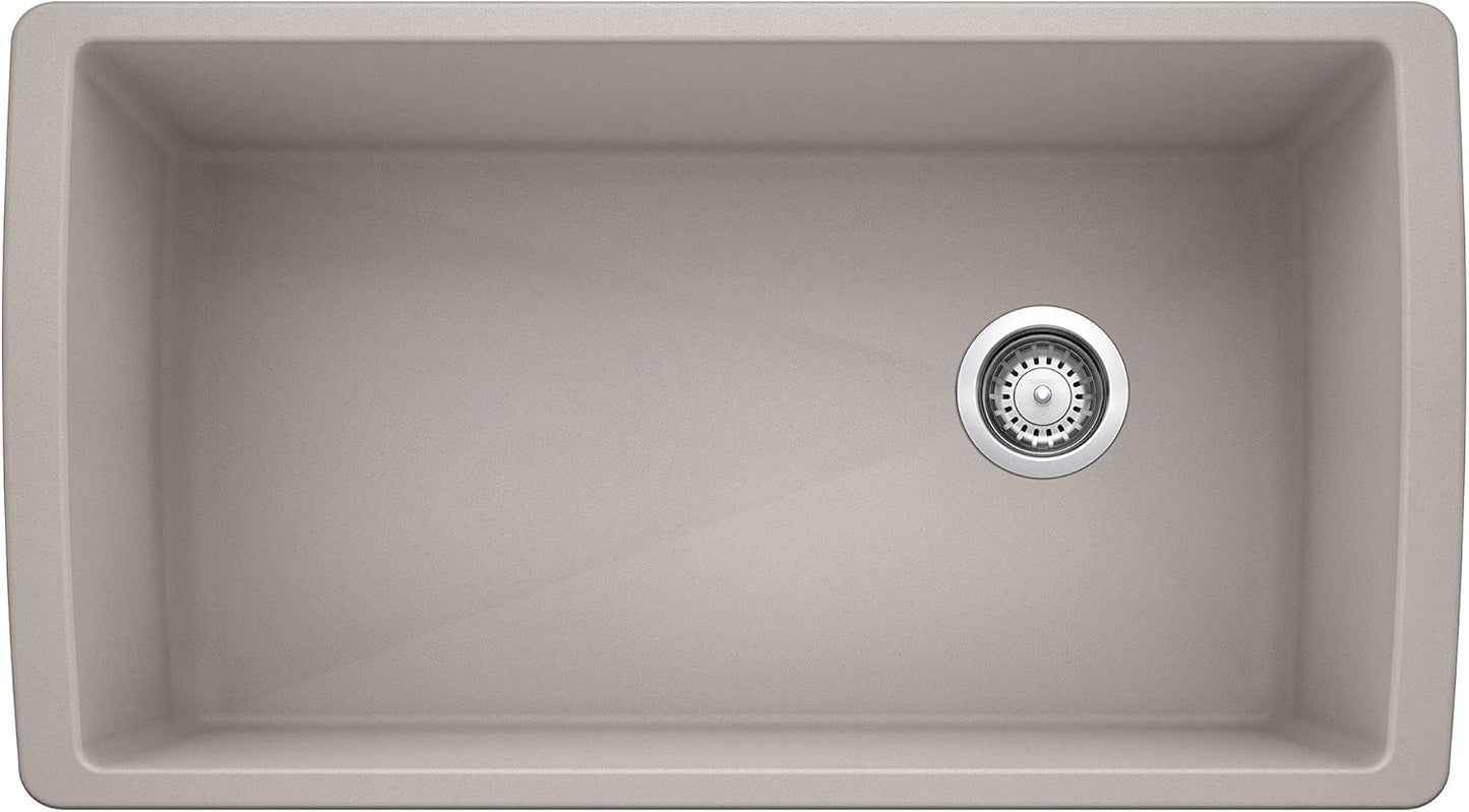 BLANCO, Trufle 441765 DIAMOND SILGRANIT Super Single Undermount Kitchen Sink, 33.5" X 18.5"