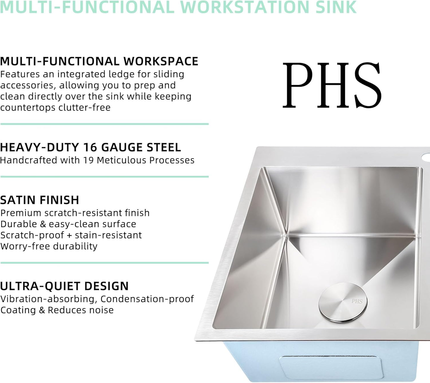 33 Inch Drop In Kitchen Sink Double Bowl-32x22 Top Mount Sink Double Stainless Steel 16 Gauge Deep 50/50 Handmade Double Bowl Sinks