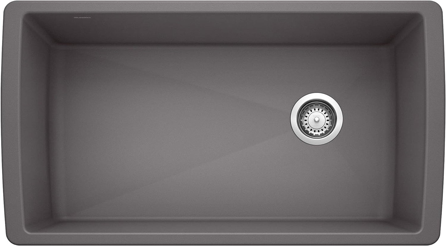 BLANCO, Trufle 441765 DIAMOND SILGRANIT Super Single Undermount Kitchen Sink, 33.5" X 18.5"