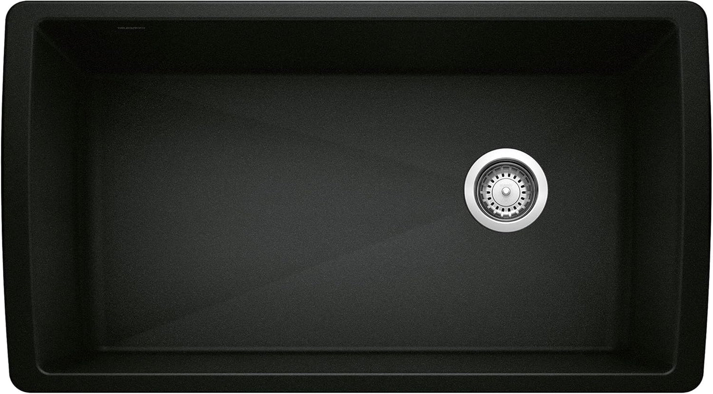 BLANCO, Trufle 441765 DIAMOND SILGRANIT Super Single Undermount Kitchen Sink, 33.5" X 18.5"