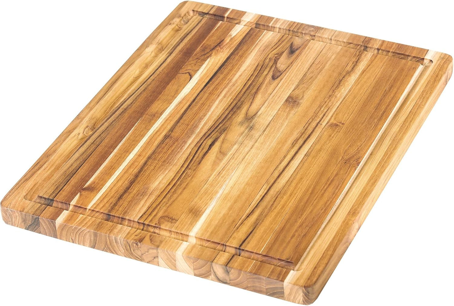 Teakhaus Cutting Board - Extra Large (XL) Wood Cutting Board with Grip Handles - Reversible Teak Edge Grain Wood - Knife Friendly - FSC Certified