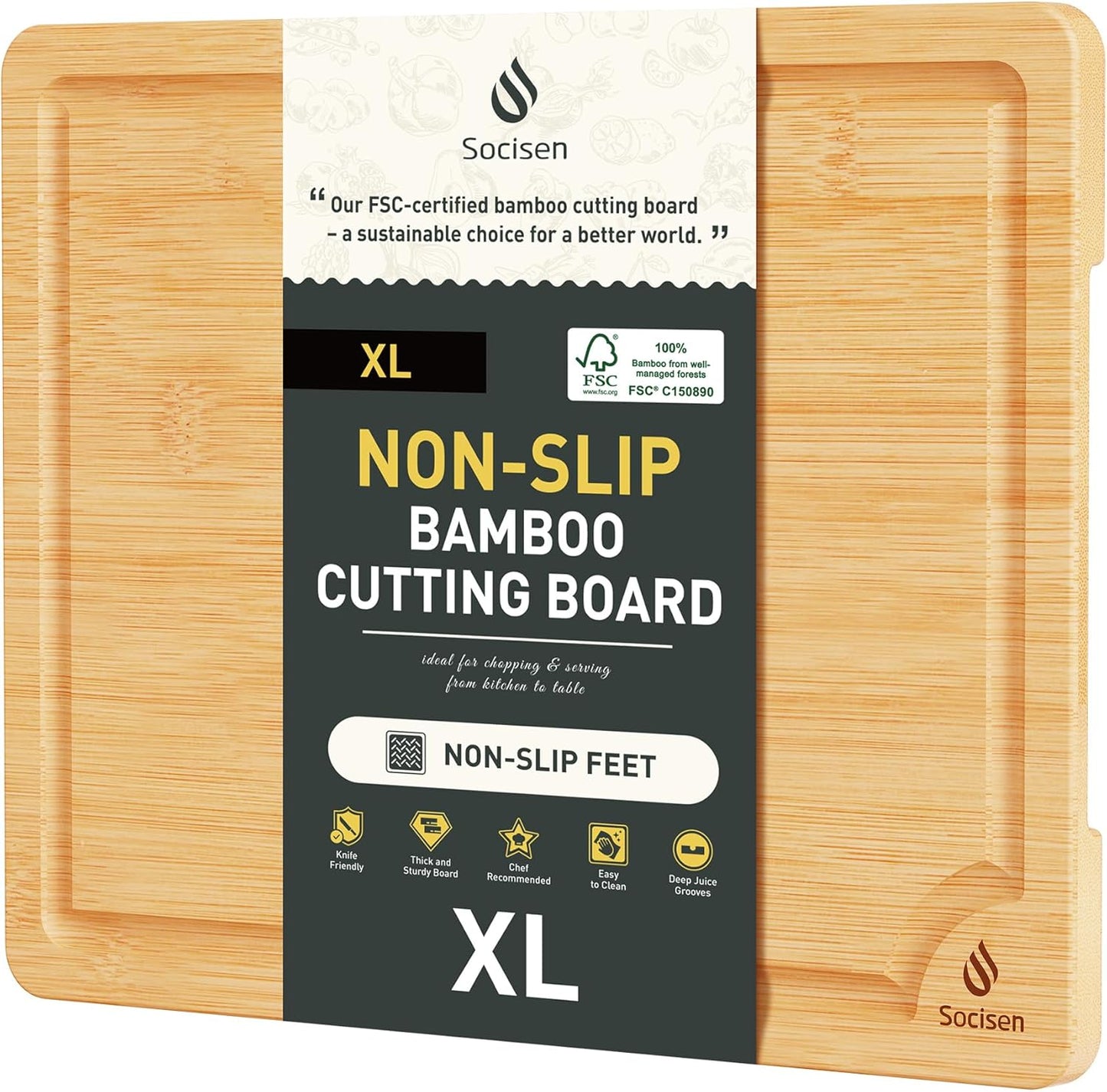 3 Packs Bamboo Cutting Board Set with Non Slip Feet Holder and Over Sink Nice Solid Thick Wood Juice Groove Chopping Board Extra Large Big Small Best Hardwood Kitchen Organic Vegetable Meat BBQ Kit