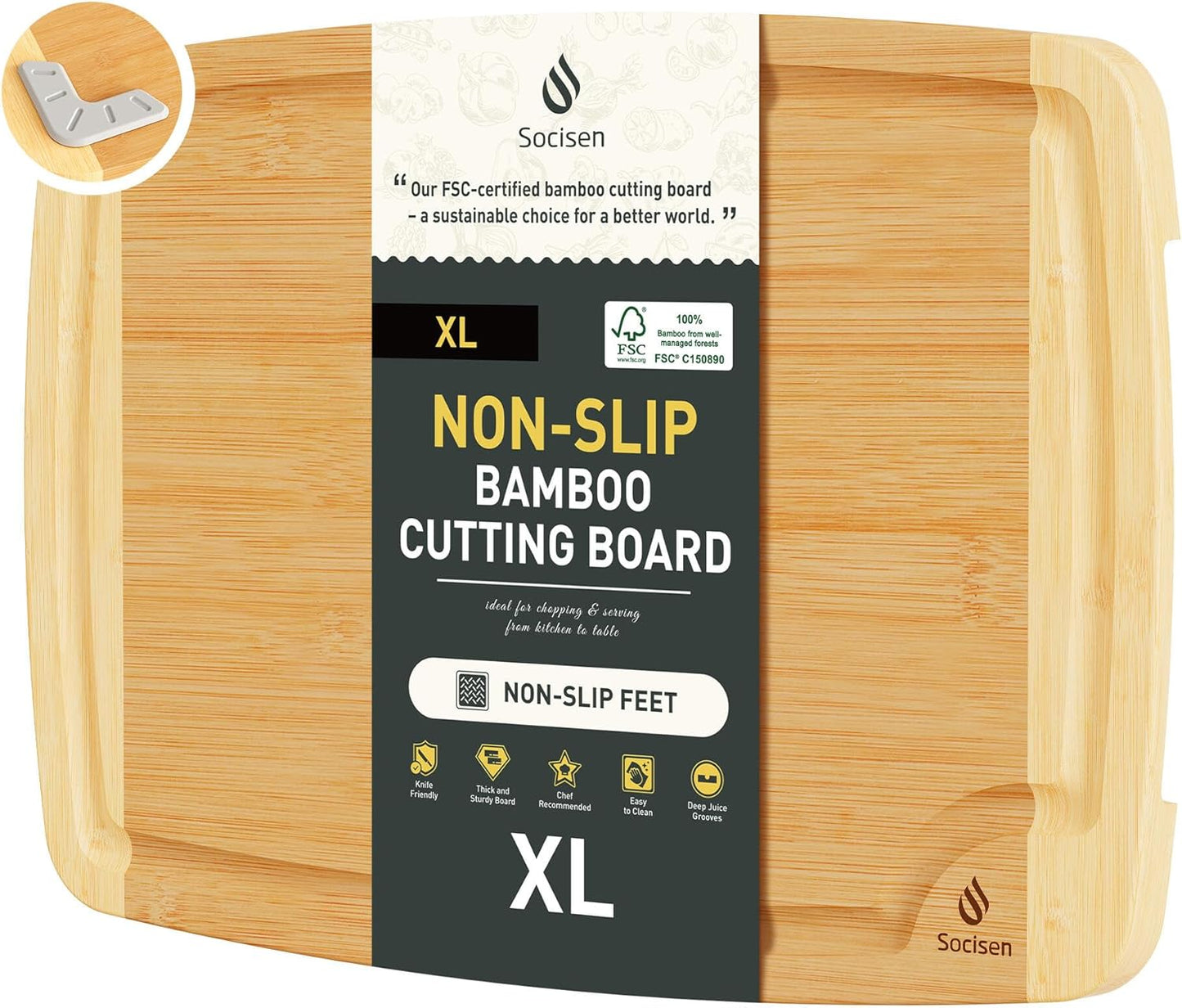3 Packs Bamboo Cutting Board Set with Non Slip Feet Holder and Over Sink Nice Solid Thick Wood Juice Groove Chopping Board Extra Large Big Small Best Hardwood Kitchen Organic Vegetable Meat BBQ Kit