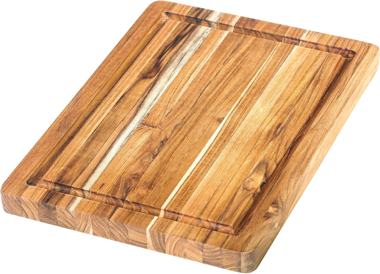 Teakhaus Cutting Board - Extra Large (XL) Wood Cutting Board with Grip Handles - Reversible Teak Edge Grain Wood - Knife Friendly - FSC Certified