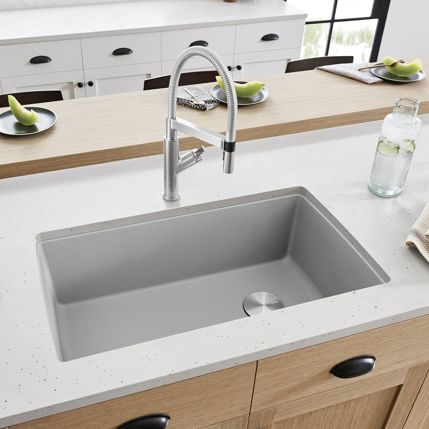 BLANCO, Trufle 441765 DIAMOND SILGRANIT Super Single Undermount Kitchen Sink, 33.5" X 18.5"