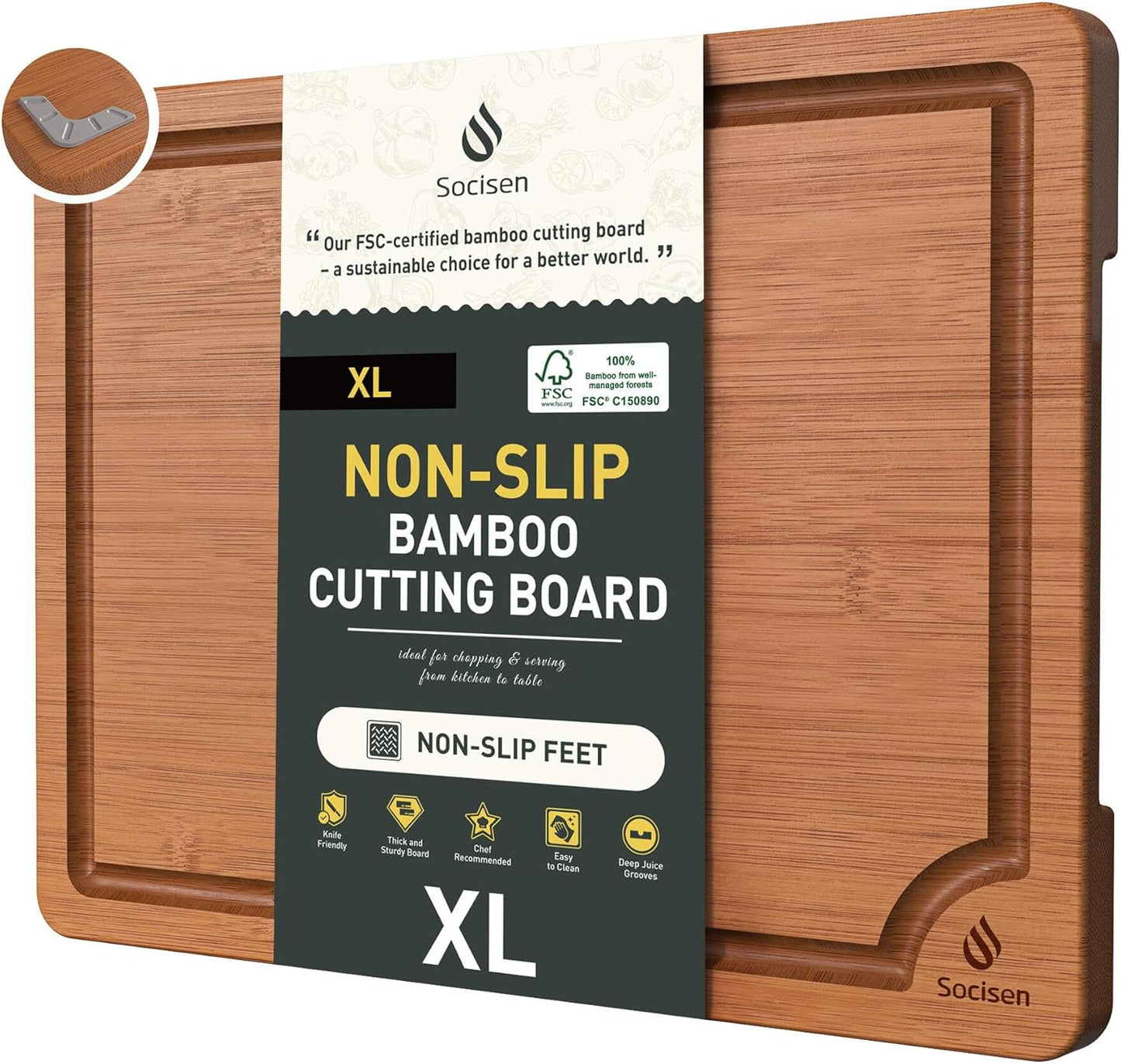 3 Packs Bamboo Cutting Board Set with Non Slip Feet Holder and Over Sink Nice Solid Thick Wood Juice Groove Chopping Board Extra Large Big Small Best Hardwood Kitchen Organic Vegetable Meat BBQ Kit