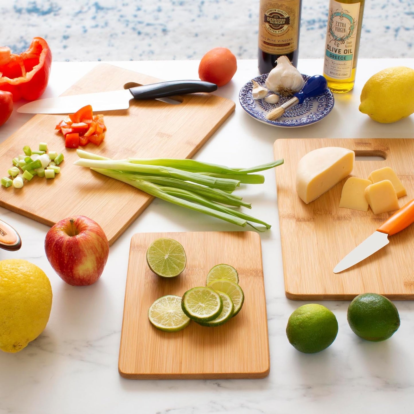 Totally Bamboo 3-Piece Bamboo Cutting Board Set – Reversible Kitchen Boards for Chopping, Cheese & Serving | Durable, Eco-Friendly Wood Cutting Boards
